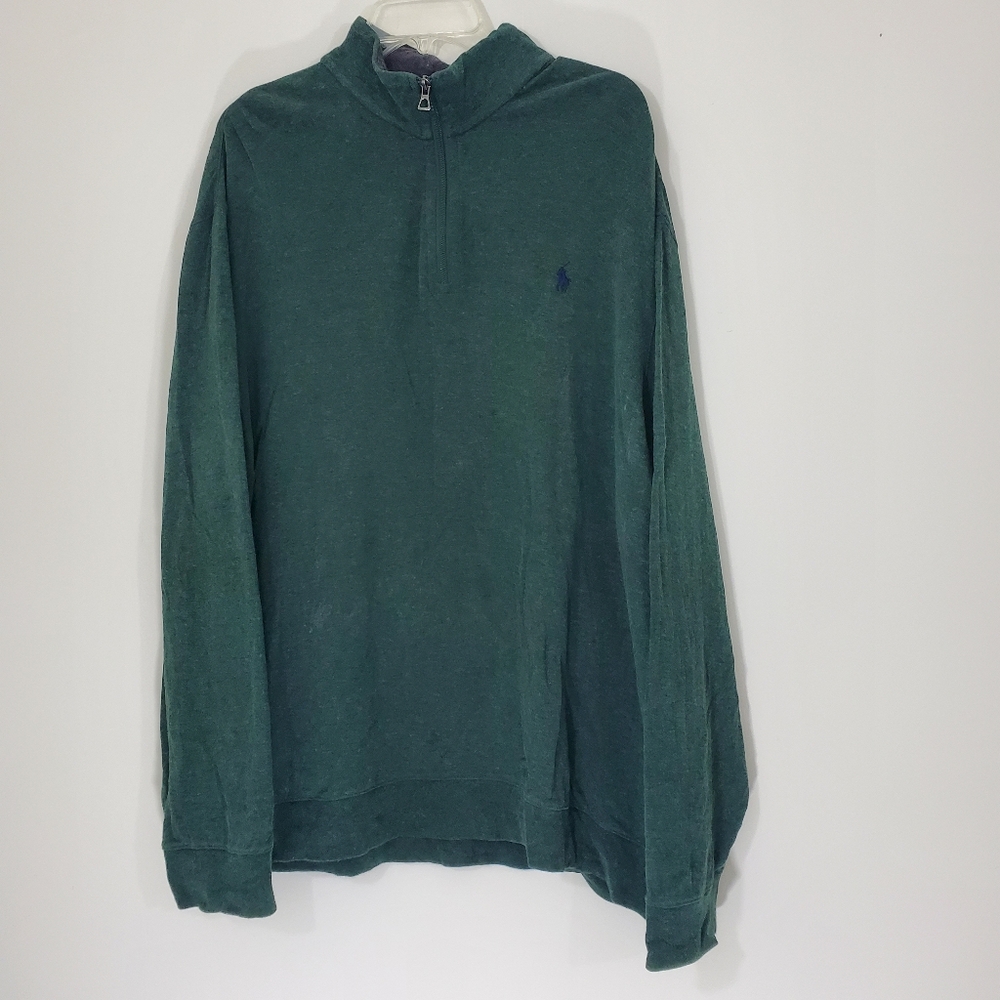 Polo Ralph Lauren Green Long Sleeve Quart zip front Shirt, Size XXL